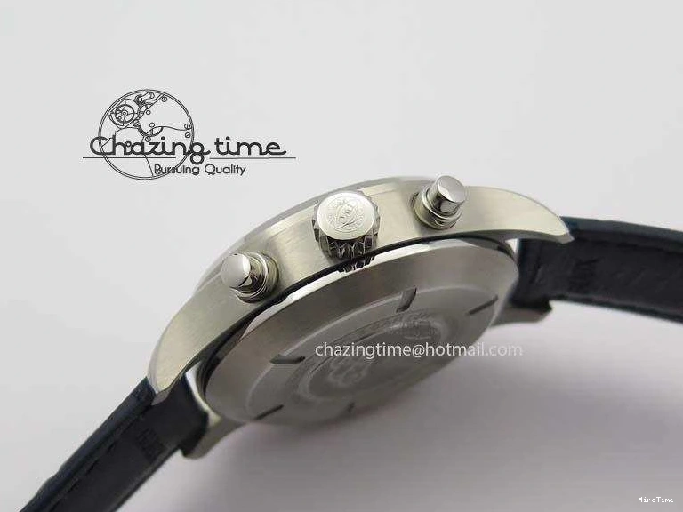 MIROTIME 0723 Pilot Chrono SS IW387809 ZF 1:1 Best Edition Silver Dial Blue Numbers On Blue Leather Strap A Lightweight 7263